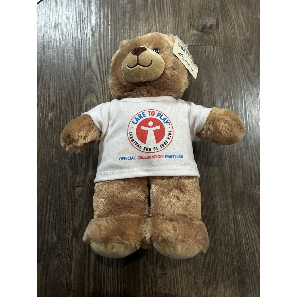NEW Build A‎ Bear Carnival Cruise Ship Plush Logo Brown Bear Stuffed Animal